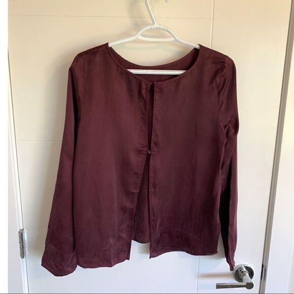 WILFRED Free Suede Like Open Back Burgundy Long Sleeve - Picture 3 of 6